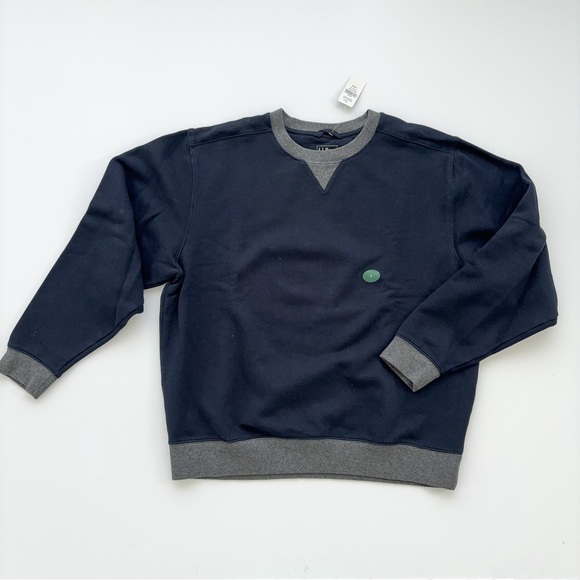 NWT Men’s LL Bean Athletic Crewneck Sweatshirt SZ Large Navy blue - Picture 10 of 14